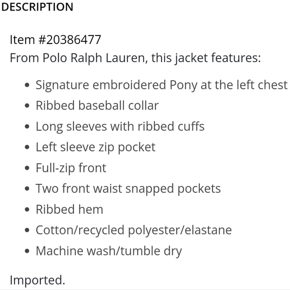 NWT Men's Polo Ralph Lauren Double Knit full zip Bomber Jacket - Picture 5 of 7